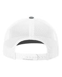 Richardson 112 — Snapback Trucker Cap — Heather Grey/ White back