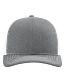 Richardson 112 — Snapback Trucker Cap — Heather Grey/ White front