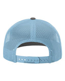 Richardson 112 — Snapback Trucker Cap — Charcoal/ Columbia Blue back