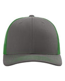 Richardson 112 — Snapback Trucker Cap — Charcoal/ Kelly front