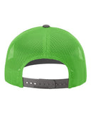 Richardson 112 — Snapback Trucker Cap — Charcoal/ Neon Green back