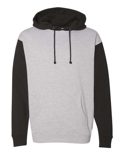 Independent Trading Co. IND4000 — Unisex Heavyweight Hooded Sweatshirt — Grey Heather/ Black front