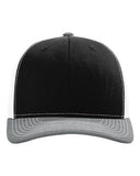 Richardson 112 — Snapback Trucker Cap — Black/ White/ Heather Grey front