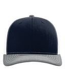 Richardson 112 — Snapback Trucker Cap — Navy/ White/ Heather Grey front