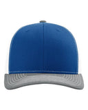 Richardson 112 — Snapback Trucker Cap — Royal/ White/ Heather Grey front