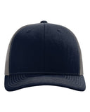 Richardson 112 — Snapback Trucker Cap — Navy/ Charcoal front