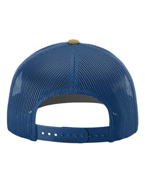 Richardson 112 — Snapback Trucker Cap — Biscuit/ True Blue back