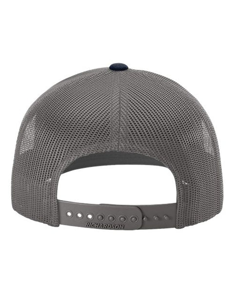 Richardson 112 — Snapback Trucker Cap — Grey/ Charcoal/ Navy back