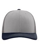 Richardson 112 — Snapback Trucker Cap — Grey/ Charcoal/ Navy front