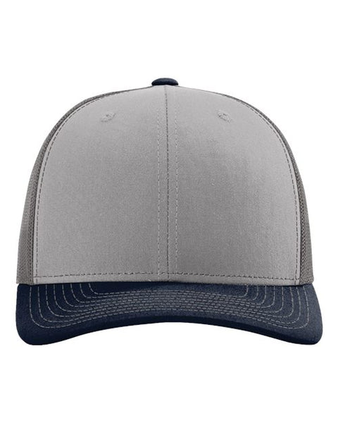 Richardson 112 — Snapback Trucker Cap — Grey/ Charcoal/ Navy front