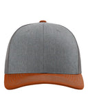 Richardson 112 — Snapback Trucker Cap — Heather Grey/ Charcoal/ Dark Orange front