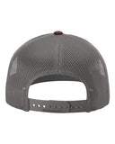Richardson 112 — Snapback Trucker Cap — Heather Grey/ Charcoal/ Maroon back