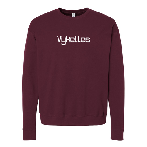 Embroidered Vykelles Maroon Crewneck