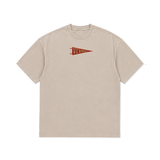 Cream Pennant Tennis T-Shirt (Front and Back)
